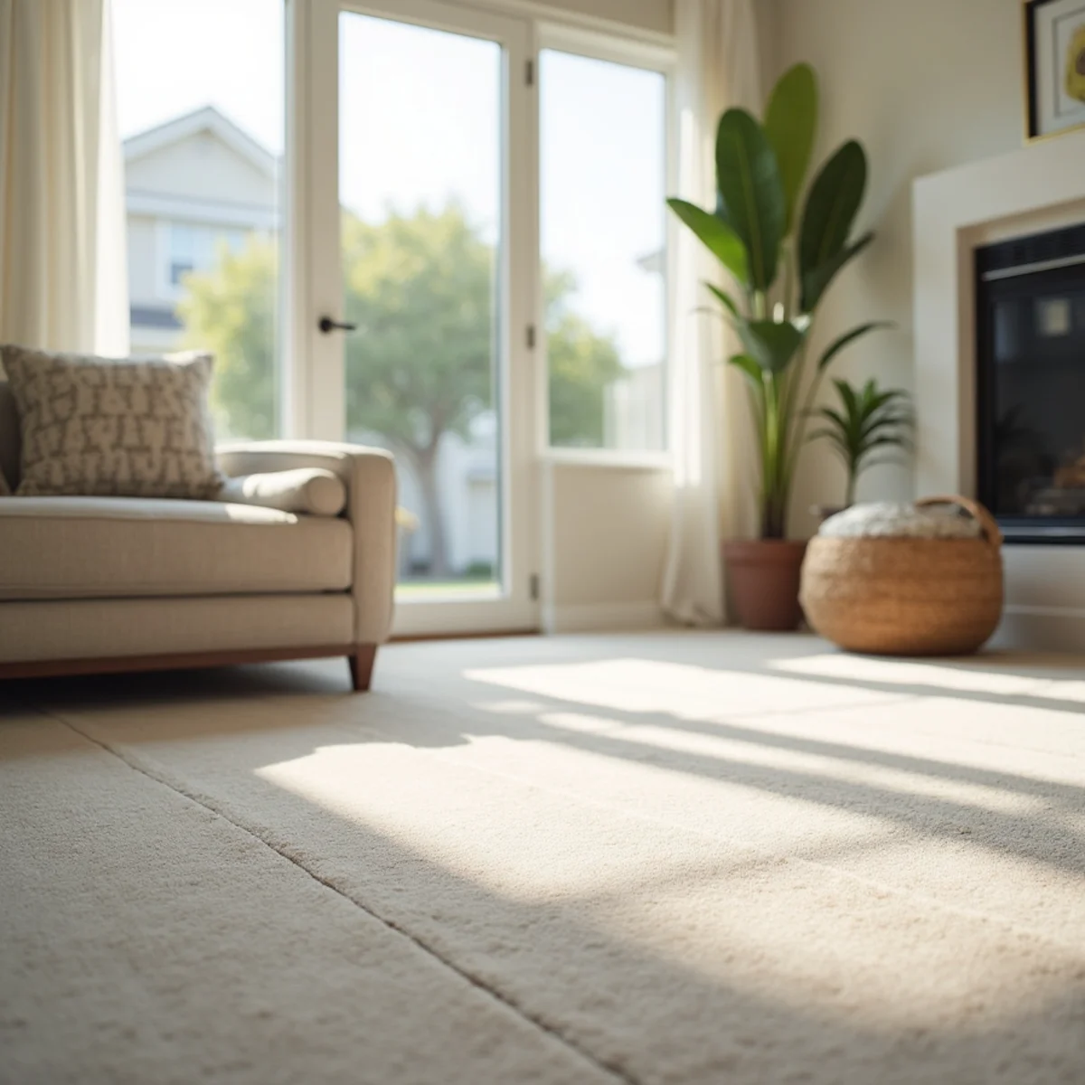 Freshly cleaned carpet in a modern Tracy subdivision family home