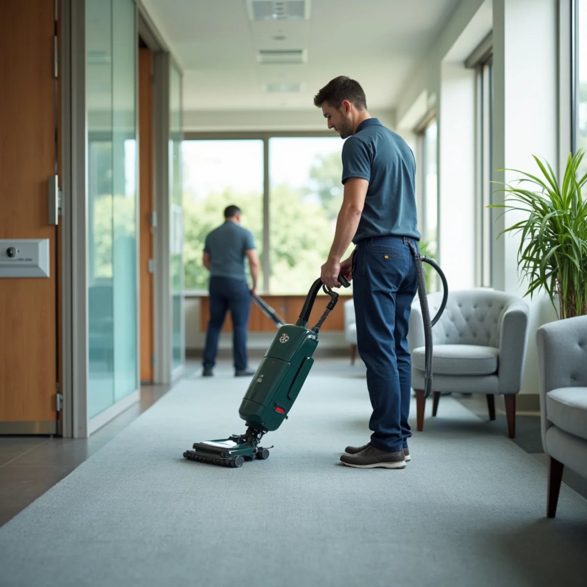Commercial carpet cleaning in a San Joaquin County office