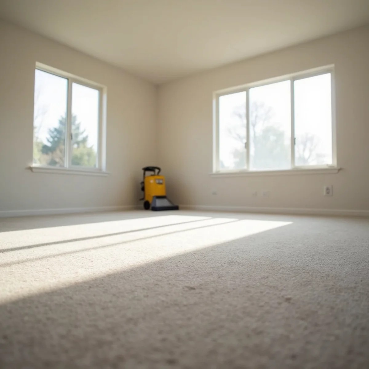 Freshly cleaned empty rental carpet ready for move-out inspection in Stockton, CA